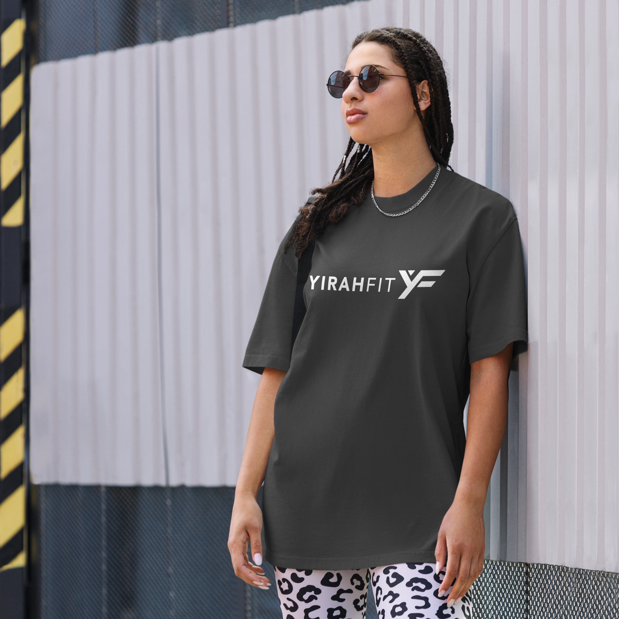 YirahFit Logo Oversized faded t-shirt