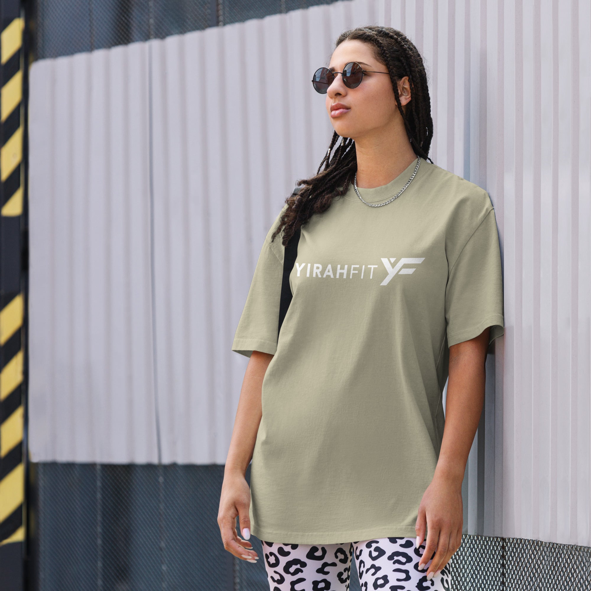 YirahFit Logo Oversized faded t-shirt
