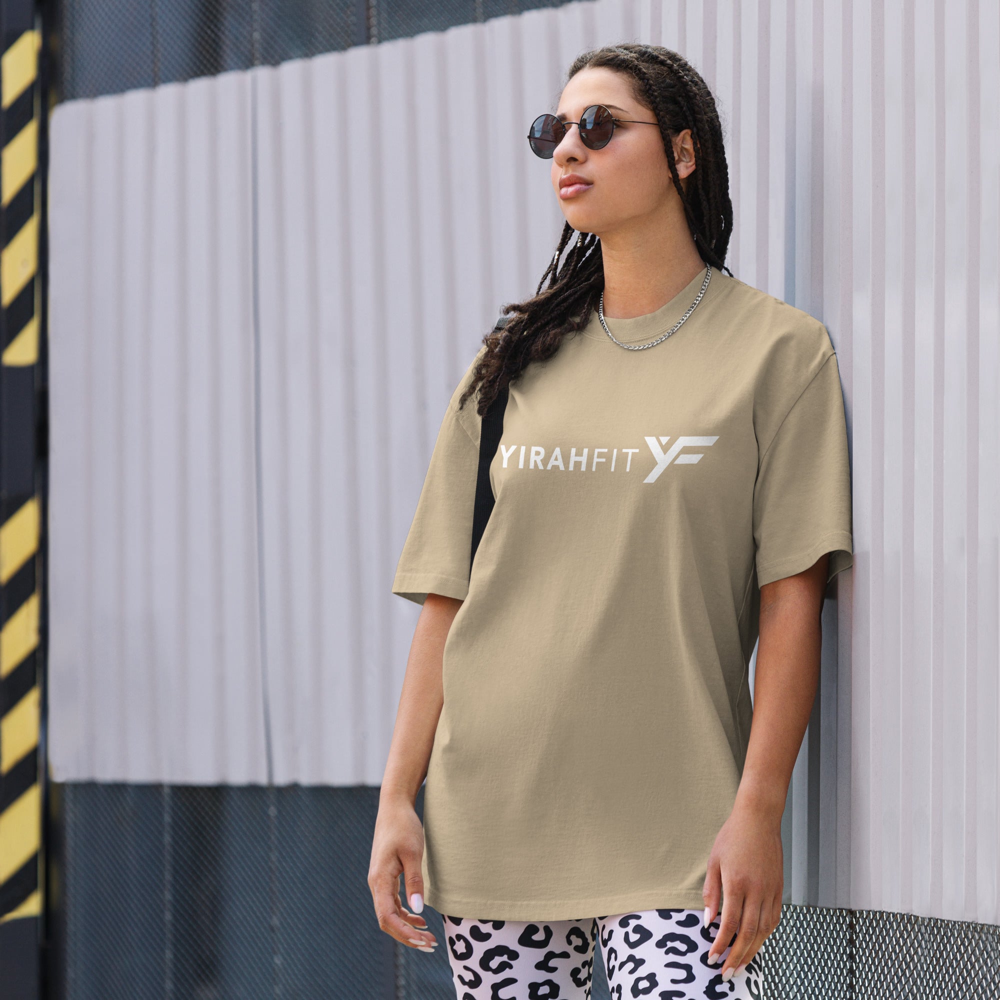 YirahFit Logo Oversized faded t-shirt